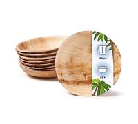onlyleaf Palmware Bols snack set I 25 pièces bio bols jetables ronds 80ml, Ø10cm I Vaisselle fête compostable et biodégradable I Feuilles de palmier vaisselle jetable pour fingerfood dips buffet