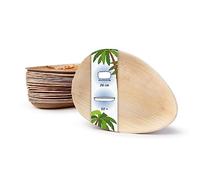 onlyleaf Palmware - Haute qualité d'assiette en feuille de palmier I 50 pièces d'assiettes en forme de goutte du feuille palmier 26 cm I Bio jetable vaisselle pour fête rapidement décomposable