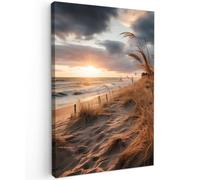 OnlyWow© Poster De Jardin 100x150 cm Original Mur Tableau Decoration Murale Balcon Peinture Tableaux Terrasse Impression Art Mural Deco Décoratif Muraux Plage - Dunes - Mer - Sable - Tallgrass