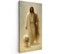 OnlyWow© Poster De Jardin 100x200 cm Original Mur Tableau Decoration Murale Balcon Peinture Tableaux Terrasse Impression Art Mural Deco Décoratif Muraux Mouton - Jésus - Coups de Pinceau