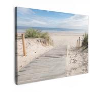 OnlyWow© Poster De Jardin 100x70 cm Original Mur Tableau Decoration Murale Balcon Peinture Tableaux Terrasse Impression Art Mural Deco Décoratif Muraux Plage - Sentier - Dunes - Mer - Été