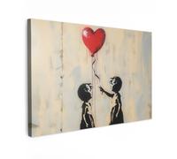 OnlyWow© Poster De Jardin 120x80 cm Original Mur Tableau Decoration Murale Balcon Peinture Tableaux Terrasse Impression Art Mural Deco Décoratif Muraux Street Art - Banksy - Ballon - Graffiti
