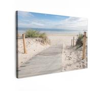 OnlyWow© Poster De Jardin 150x100 cm Original Mur Tableau Decoration Murale Balcon Peinture Tableaux Terrasse Impression Art Mural Deco Décoratif Muraux Plage - Sentier - Dunes - Mer - Été