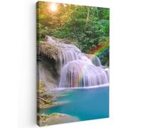 OnlyWow© Poster De Jardin 40x60 cm Deco Exterieur Decoration Balcon Décoration Affiche Murale Extérieur Terrasse Déco Appartement Extérieure Arc-en-Ciel - Soleil - Chute d'eau - Nature