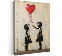 OnlyWow© Poster De Jardin 50x70 cm Original Mur Tableau Decoration Murale Balcon Peinture Tableaux Terrasse Impression Art Mural Deco Décoratif Muraux Street Art - Banksy - Ballon - Graffiti