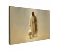 OnlyWow© Poster De Jardin 60x40 cm Original Mur Tableau Decoration Murale Balcon Peinture Tableaux Terrasse Impression Art Mural Deco Décoratif Muraux Mouton - Jésus - Coups de Pinceau