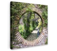 OnlyWow© Poster De Jardin 60x60 cm Original Mur Tableau Decoration Murale Balcon Peinture Tableaux Terrasse Impression Art Mural Deco Décoratif Muraux Forêt - Pierres - Vue - Chemin