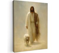 OnlyWow© Poster De Jardin 60x80 cm Original Mur Tableau Decoration Murale Balcon Peinture Tableaux Terrasse Impression Art Mural Deco Décoratif Muraux Mouton - Jésus - Coups de Pinceau