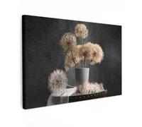 OnlyWow© Toile Extérieur 60x40 cm Original Mur Tableau Decoration Murale Peinture Tableaux Impression Art Mural Deco Décoratif Muraux Graines de Fleurs - Pissenlit - Vase - Nature Morte