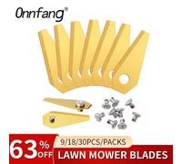 Onnfang outils lame de tondeuse à gazon de remplacement lames en titane en acier inoxydable tondeuse robot pour Bosch Indego Robot tondeuse à gazon Silver 9pcs