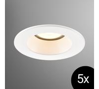 Onooro KALULA Lot de 5 spots encastrés, GU10, IP65, fixes, ampoules incluses, BEL03521WM5B#5+BOB00141CL5L#5,