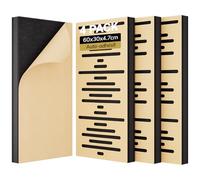 ONOR Lot de 4 Panneau Acoustique Mural, Mousse Panneau Acoustique Bois, Insonorisation Panneau Mural Mousse Anti Bruit pour Isolation Phonique pour Home, Studio, 60x30x4,7cm, Bois