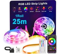 ONSTUY Ruban LED 25m,Flexible RGB Bande Decoration Chambre,LED Ruban 24V,APP et Télécommande,Synchronisation de la Musique,Mode Minuterie,pour Chambre,Salle de Jeux,TV,Fête,Festival