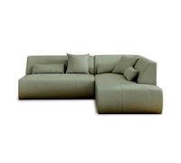 Lisa design – Canapé modulable d'angle Onyx – 5 places en tissu Vert sauge