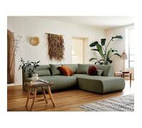Onyx - canapé modulable d'angle droit 5 places - en tissu - Vert sauge