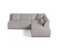 Best mobilier Canapé modulable d'angle droit Onyx 5 places en velours côtelé Gris clair