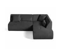 Onyx - canapé modulable d'angle droit - 5 places - en velours côtelé - Gris foncé