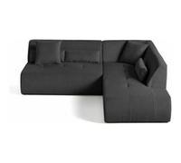 Lisa design Canapé d'angle modulable Onyx 5 places velours côtelé Gris foncé
