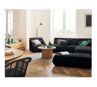 Best mobilier Lisa design Canapé modulable Onyx 5 places velours côtelé Noir
