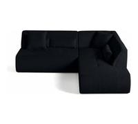 Best mobilier Lisa design Canapé modulable Onyx 5 places velours côtelé Noir