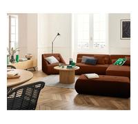 Onyx - canapé modulable d'angle droit - 5 places - en velours côtelé - Terracotta