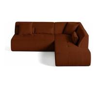 Best mobilier Canapé modulable d'angle droit Onyx 5 places velours côtelé Terracotta