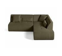 Best mobilier canapé modulable Onyx d'angle droit 5 places velours côtelé Vert