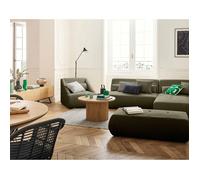 Onyx - canapé modulable d'angle droit - 5 places - en velours côtelé - Vert
