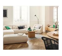 Onyx - canapé modulable d'angle gauche - 5 places - en velours côtelé - Beige