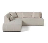 Lisa design Canapé modulable d'angle gauche Onyx 5 places velours côtelé Beige