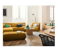 Lisa design Canapé modulable d'angle gauche Onyx 5 places velours côtelé Jaune