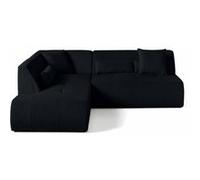 Best mobilier Canapé d'angle modulable Onyx 5 places velours côtelé Noir