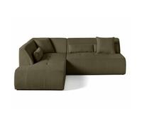Best mobilier Canapé modulable Onyx d'angle gauche 5 places en velours côtelé Vert