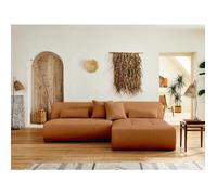 Lisa design Canapé modulable d'angle Onyx réversible 4 places en tissu Rouille