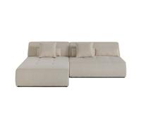 Onyx - canapé modulable d'angle réversible 4 places - en velours côtelé - Beige