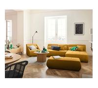 Best mobilier Canapé d'angle modulable Onyx 4 places en velours côtelé Jaune
