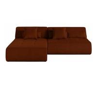Lisa design – Canapé d'angle modulable Onyx – 4 places réversible velours côtelé – Terracotta
