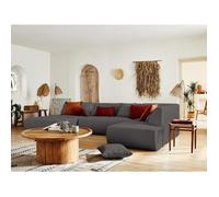Onyx - canapé modulable panoramique d'angle droit 7 places - en tissu - Gris foncé