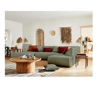 Onyx - canapé modulable panoramique d'angle droit 7 places - en tissu - Vert sauge
