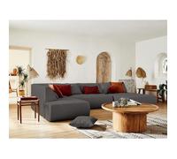 Lisa design Onyx canapé modulable panoramique angle gauche - Gris foncé