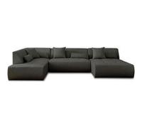 Lisa design Onyx canapé modulable panoramique angle gauche - Gris foncé