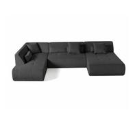 Best mobilier Canapé panoramique modulable Onyx 7 places angle gauche en velours côtelé Gris foncé