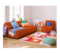Lisa design Fauteuil Onyx sans accoudoirs en tissu mailles 3D Orange