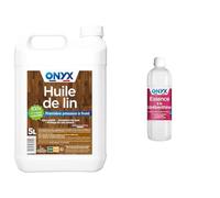 Onyx - Huile de Lin pour Bois - 100% Graines de Lin - Protection, Rénovation et Entretien Bois & Essence à la Térébenthine - Diluant Peinture et Vernis à l’Huile