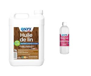Onyx - Huile de Lin pour Bois - 100% Graines de Lin - Protection, Rénovation et Entretien Bois & Essence à la Térébenthine - Diluant Peinture et Vernis à l’Huile