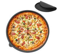 Ooioahuaoo 13 pouces Plaque pizza, Avec trous, Résistance aux hautes températures, Facile à nettoyer, Diamètre 34,5 cm, Plaque pizza four, Convient au four et au lave-vaisselle (noir)