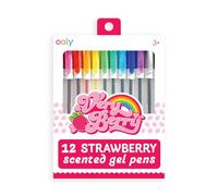 Ooly Lot de 12 stylos à encre gel parfumés à la fraise - Pointe de 0,7 mm - Stylos parfumés à la fraise pour enfants, adultes, fournitures artistiques et fournitures de papeterie [Stylos parfumés à la