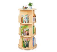 OOOK Bibliothèque Rotative 360° avec 3 étages, Bibliotheque étroite en Bois | Bibliotheque Tournante pour Enfants et Adultes, Bibliothèque Debout Multifonctionnelle pour Le Salon et la Chambre à Coucher