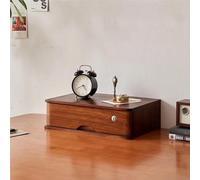 OOPDNEGAK Bibliothèque De Bureau, Classeur, Boîte De Rangement en Bois Massif, Organiseur De Bureau en Bois avec Tiroirs, Étagère De Comptoir Verrouillable, pour Fournitures De Bureau(A2,1 Layer)