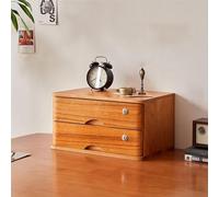 OOPDNEGAK Bibliothèque De Bureau, Classeur, Boîte De Rangement en Bois Massif, Organiseur De Bureau en Bois avec Tiroirs, Étagère De Comptoir Verrouillable, pour Fournitures De Bureau(A5,2 Layer)